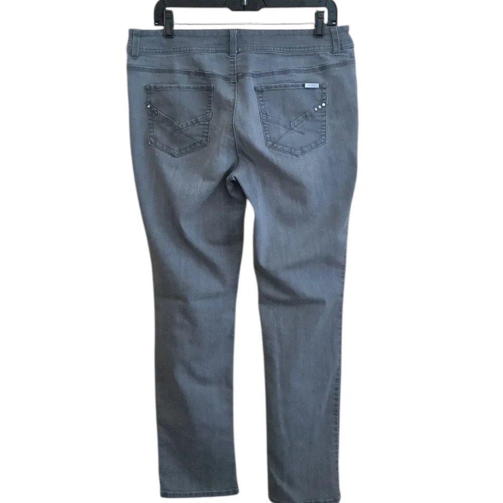 So Slimming By Chicos Gray Straight Leg Jeans Size 1.5 (US Size 10) - Picture 4 of 7